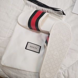 Gucci Mens White Flops